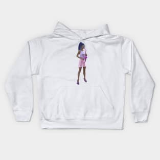 girl playing purple saxophone Kids Hoodie